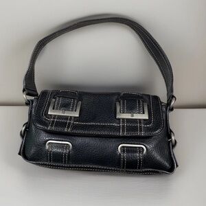 Black Faux Leather Women's Bag